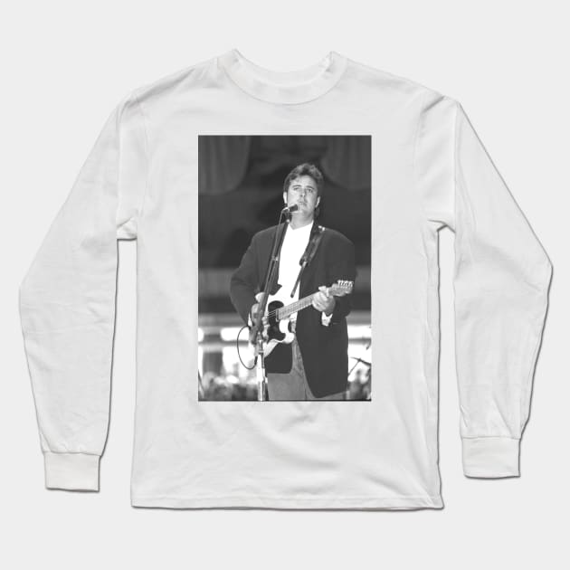 Vince Gill BW Photograph Long Sleeve T-Shirt by Concert Photos